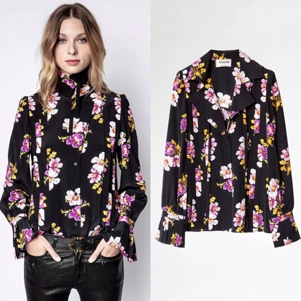 BNWT Zadig & Voltaire Tessa Peonies Floral Top size S
100% silk
